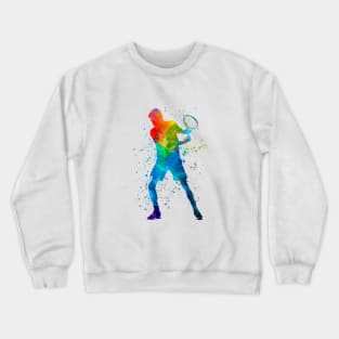 Tennis player in watercolor Crewneck Sweatshirt